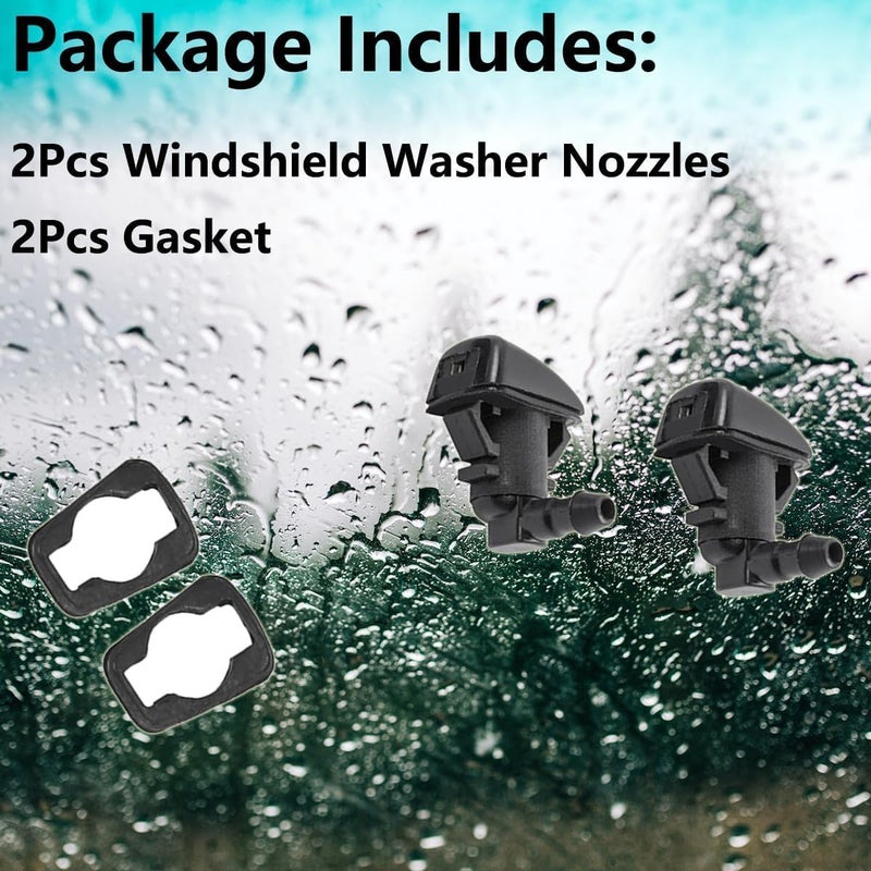 Cheriezing Cheriez Front Windshield Washer Nozzles Wiper Spray Kit - Single Hole Compatible with 2008 Fusion, 2008 Milan, 2008 MKZ. 2 Pcs. Replace# 8E5Z17603A - Image 4